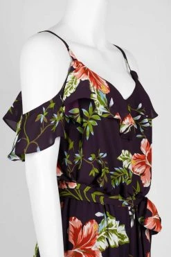 Adrianna Papell - AP1D103372 Floral Print V-neck Jumpsuit