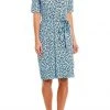 Adrianna Papell - AP1D103458 Floral Print V-neck Wrap Sheath Dress