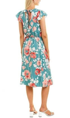 Adrianna Papell AP1D104148 - Floral Cap Sleeved Midi Dress
