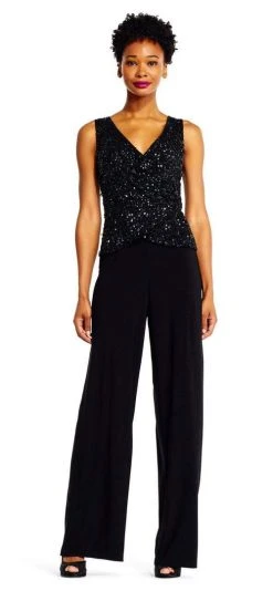 Adrianna Papell - AP1E201490 Sequined Jersey Jumpsuit