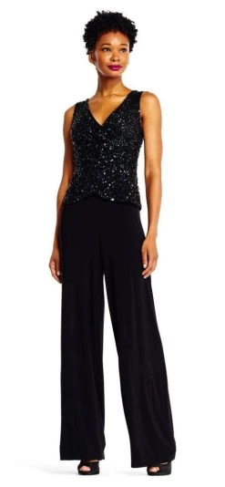 Adrianna Papell - AP1E201490 Sequined Jersey Jumpsuit 10 Adrianna Papell - AP1E201490 Sequined Jersey Jumpsuit