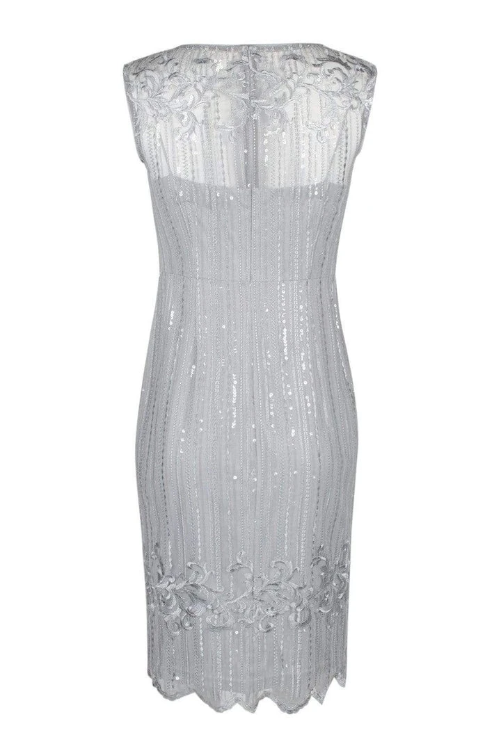 Adrianna Papell - AP1E203525 Embellished Knee Length Fitted Dress 8 Adrianna Papell - AP1E203525 Embellished Knee Length Fitted Dress