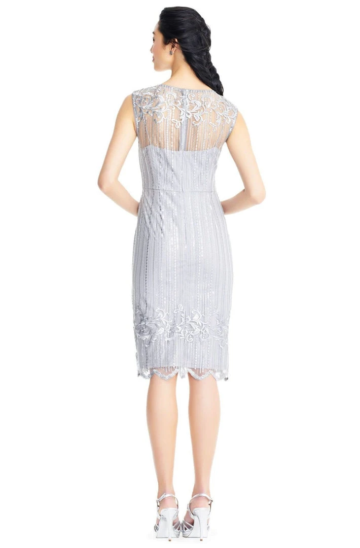 Adrianna Papell - AP1E203525 Embellished Knee Length Fitted Dress 4 Adrianna Papell - AP1E203525 Embellished Knee Length Fitted Dress