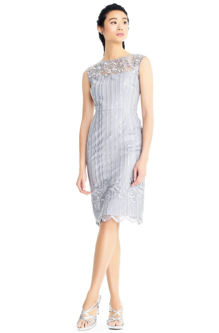 Adrianna Papell - AP1E203525 Embellished Knee Length Fitted Dress 5 Adrianna Papell - AP1E203525 Embellished Knee Length Fitted Dress