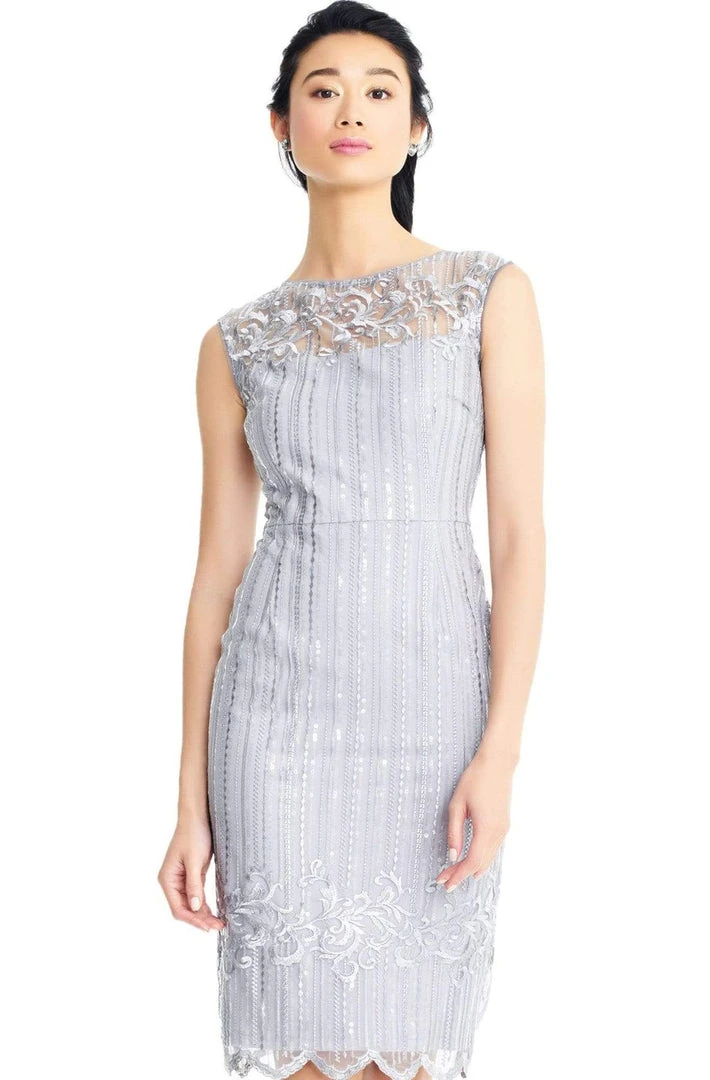 Adrianna Papell - AP1E203525 Embellished Knee Length Fitted Dress 6 Adrianna Papell - AP1E203525 Embellished Knee Length Fitted Dress