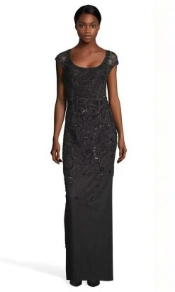 Adrianna Papell - AP1E204272 Beaded Scoop Neck Sheath Dress