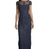 Adrianna Papell - AP1E204700 Floral Embroidered V-neck Sheath Dress