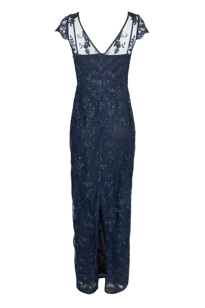 Adrianna Papell - AP1E204700 Floral Embroidered V-neck Sheath Dress 7 Adrianna Papell - AP1E204700 Floral Embroidered V-neck Sheath Dress