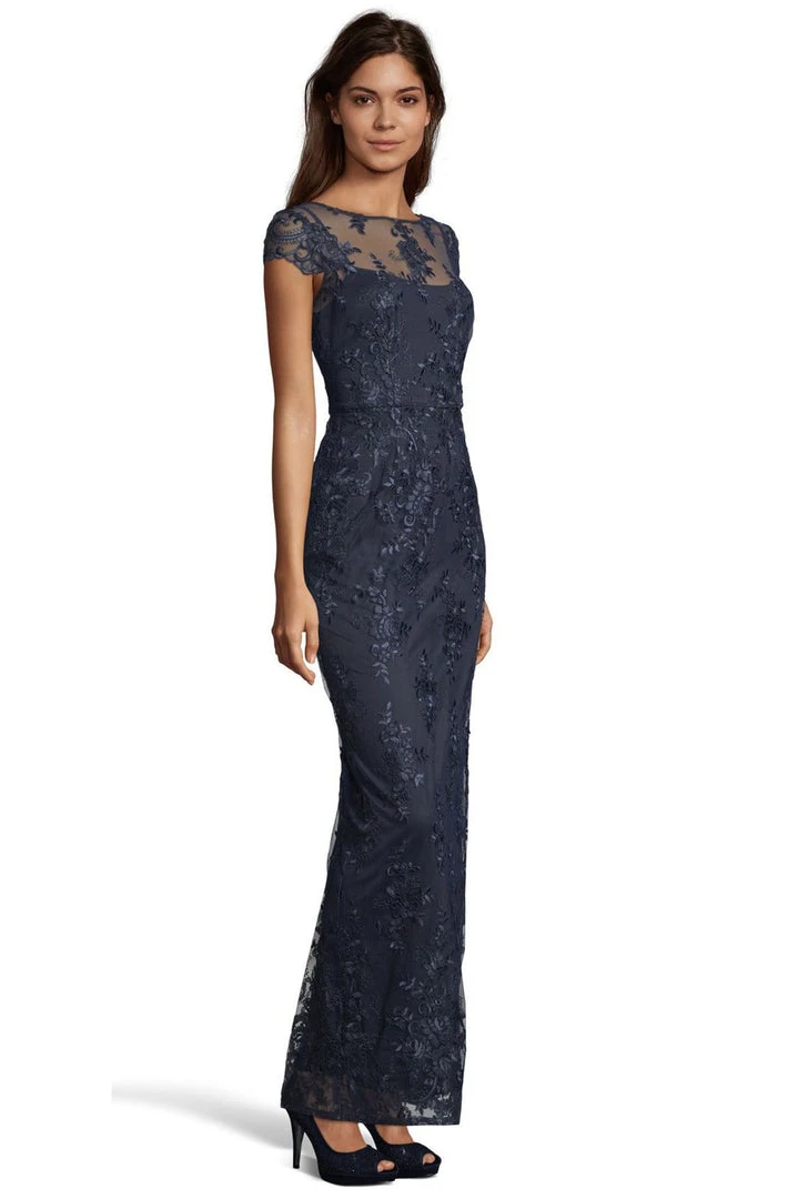 Adrianna Papell - AP1E204700 Floral Embroidered V-neck Sheath Dress 5 Adrianna Papell - AP1E204700 Floral Embroidered V-neck Sheath Dress