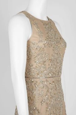 Adrianna Papell - AP1E205101 Embellished Sheath Dress With Cape Jacket