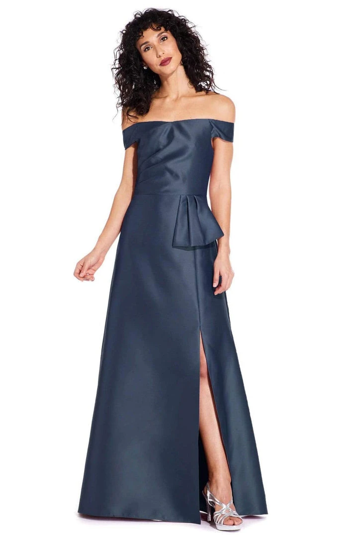 Adrianna Papell - AP1E205108 Off-Shoulder Pleated Mikado A-line Dress 5 Adrianna Papell - AP1E205108 Off-Shoulder Pleated Mikado A-line Dress