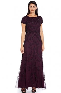 Adrianna Papell - AP1E205303 Embellished Bateau Sheath Dress