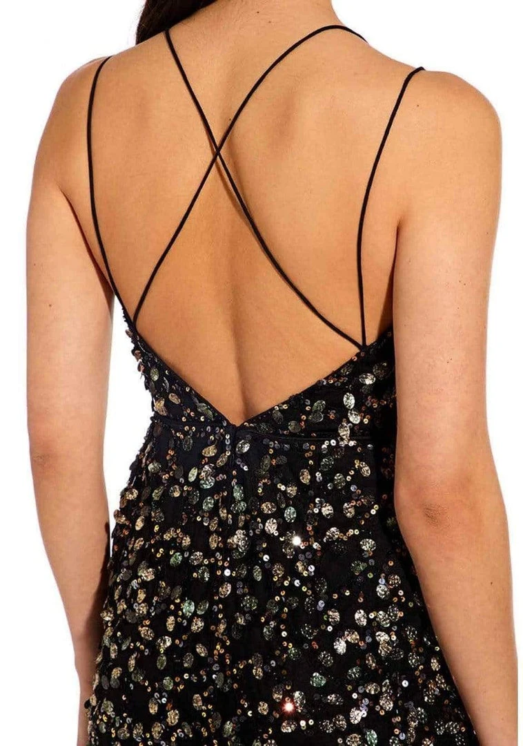 Adrianna Papell - AP1E205373 Embellished V-neck Fitted Dress 6 Adrianna Papell - AP1E205373 Embellished V-neck Fitted Dress