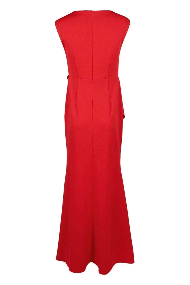 Adrianna Papell - AP1E205621 V-neck Ruffle Crepe Sheath Dress 7 Adrianna Papell - AP1E205621 V-neck Ruffle Crepe Sheath Dress