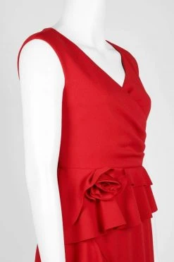 Adrianna Papell - AP1E205621 V-neck Ruffle Crepe Sheath Dress 13 Adrianna Papell - AP1E205621 V-neck Ruffle Crepe Sheath Dress