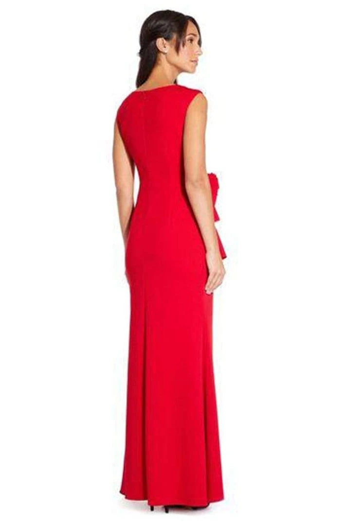 Adrianna Papell - AP1E205621 V-neck Ruffle Crepe Sheath Dress 4 Adrianna Papell - AP1E205621 V-neck Ruffle Crepe Sheath Dress