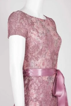 Adrianna Papell - AP1E205696 Floral Metallic Jacquard Column Dress