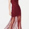 Adrianna Papell AP1E205861 - Sleeveless Beaded Fringed Hem Dress