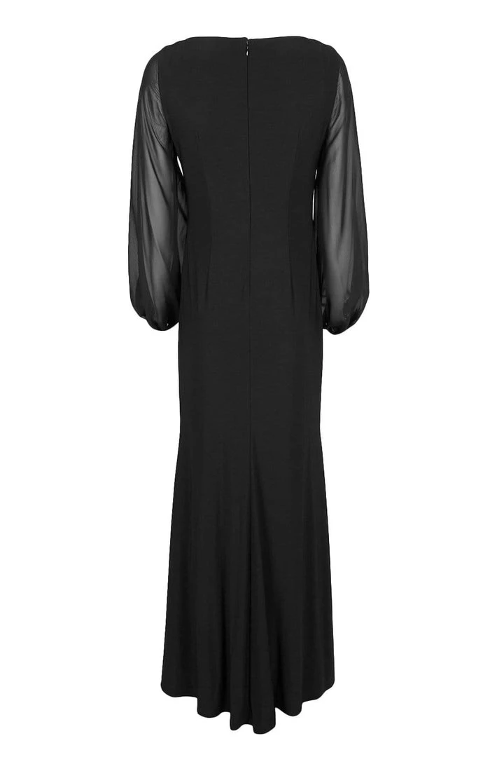 Adrianna Papell - AP1E205892 Long Sleeve V-neck Jersey Chiffon Dress 6 Adrianna Papell - AP1E205892 Long Sleeve V-neck Jersey Chiffon Dress
