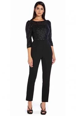 Adrianna Papell - AP1E206237 Sequined Bateau Fitted Jumpsuit
