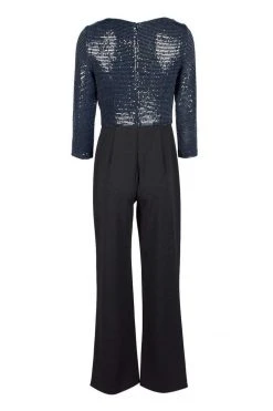 Adrianna Papell - AP1E206289 Sequined Quarter Length Sleeve Jumpsuit