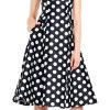 Adrianna Papell Black And White Polka Dot Mikado Dress 41925310