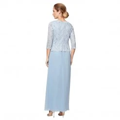 Alex Evenings - 112318 Scallop Lace Mock Dress With Chiffon Skirt