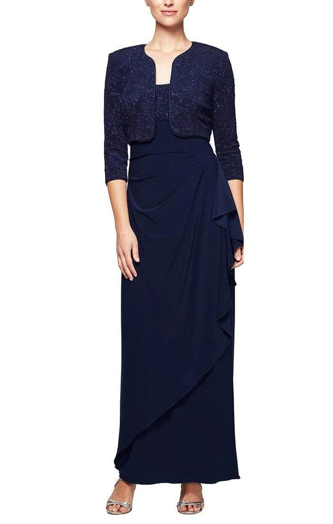 Alex Evenings - 125196 Square Neck Sheath Gown With Bolero Jacket 3 Alex Evenings - 125196 Square Neck Sheath Gown With Bolero Jacket