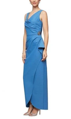 Alex Evenings - 134200 Sleeveless Surplice Bodice Long Fitted Dress