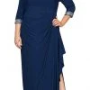 Alex Evenings - 1351416 Quarter Sleeved Long Dress 1 Alex Evenings - 1351416 Quarter Sleeved Long Dress
