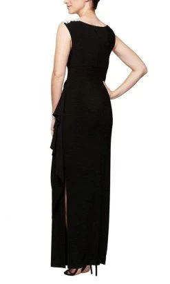 Alex Evenings - 1351423 Topped Lace Side Ruched Dress