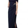 Alex Evenings - 232902 Cold Shoulder Long Gown With Slit 1 Alex Evenings - 232902 Cold Shoulder Long Gown With Slit