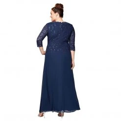 Alex Evenings - 412318 Sequin Lace Chiffon Faux Two-Piece Long Dress 19 Alex Evenings - 412318 Sequin Lace Chiffon Faux Two-Piece Long Dress