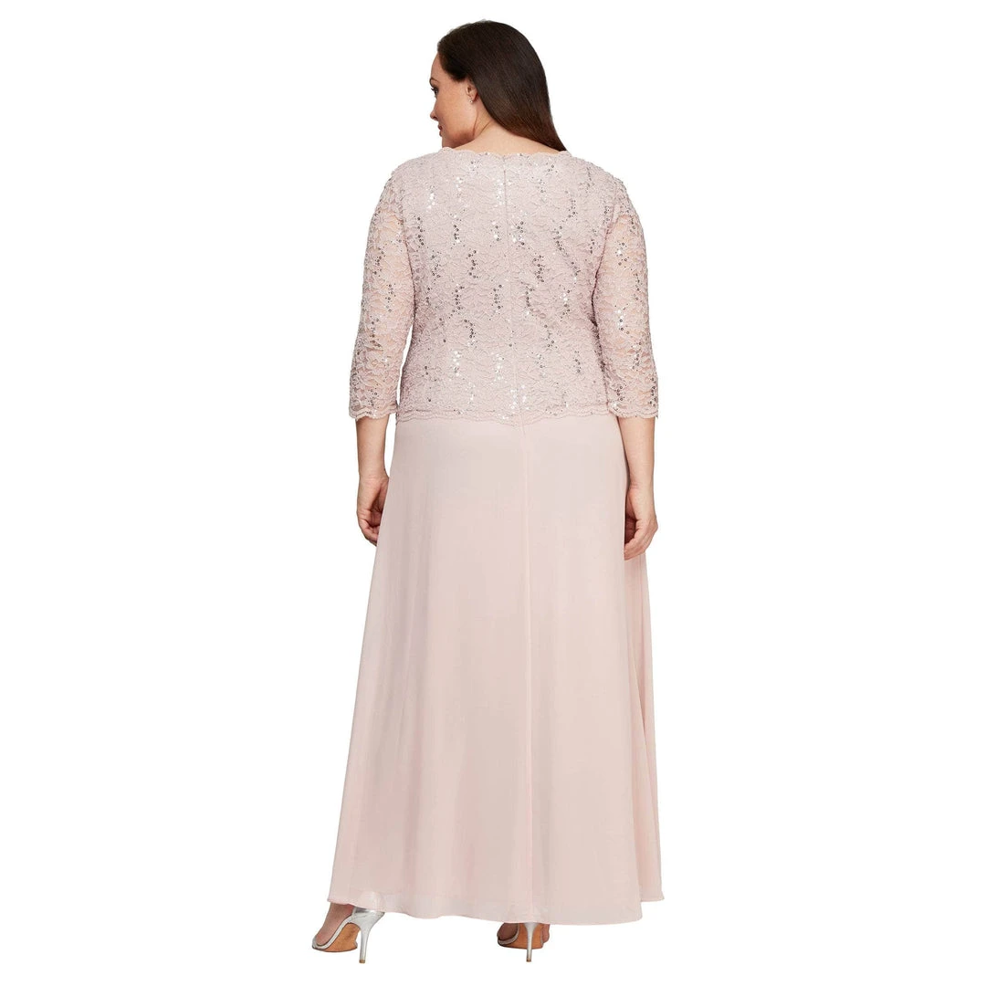 Alex Evenings - 412318 Sequin Lace Chiffon Faux Two-Piece Long Dress 15 Alex Evenings - 412318 Sequin Lace Chiffon Faux Two-Piece Long Dress