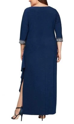 Alex Evenings - 4351416 Keyhole Front Drape Off Dress