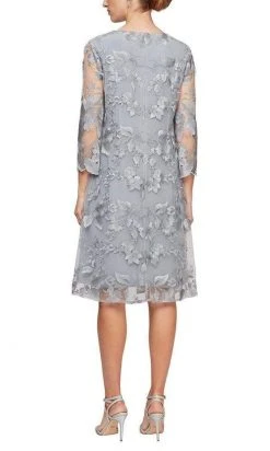 Alex Evenings - 81122202 Embroidered Lace Mock Jacket Jersey Dress