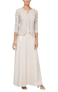 Alex Evenings - 81122326 Lace And Satin Dress With Jacket