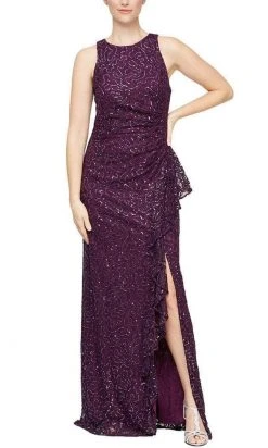 Alex Evenings - 81122434 Laced Draping Long Dress