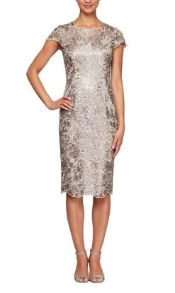 Alex Evenings - 8117884 Textured Knee Length Dress