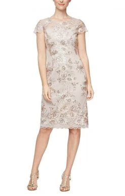 Alex Evenings - 8117953 Floral Laced Midi Dress