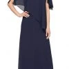 Alex Evenings - 8192003 Asymmetrical Caped Chiffon Dress