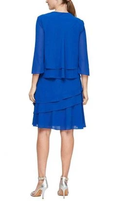Alex Evenings - 8192005 Chiffon Knee Length 2-Piece Dress