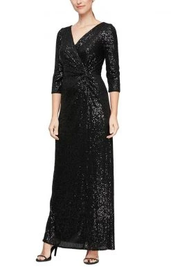 Alex Evenings - 8196646 Sequined V-Neck Column Gown 7 Alex Evenings - 8196646 Sequined V-Neck Column Gown