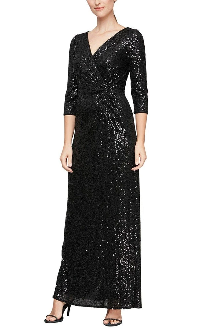 Alex Evenings - 8196646 Sequined V-Neck Column Gown 5 Alex Evenings - 8196646 Sequined V-Neck Column Gown