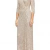 Alex Evenings - 8196646 Sequined V-Neck Column Gown 2 Alex Evenings - 8196646 Sequined V-Neck Column Gown