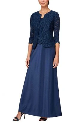 Alex Evenings - 82122326 Lace Bodice With Jacket A-Line Dress 12 Alex Evenings - 82122326 Lace Bodice With Jacket A-Line Dress