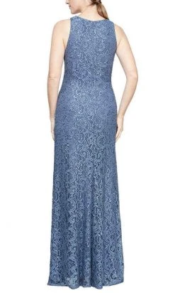 Alex Evenings - 82122434 Sleeveless Lace Sequin Long Dress