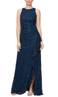 Alex Evenings - 82122434 Sleeveless Lace Sequin Long Dress
