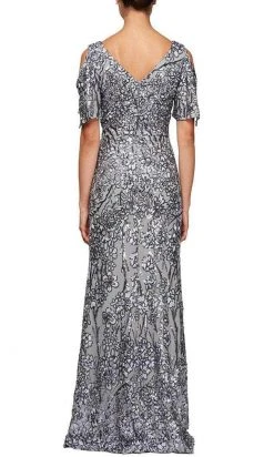 Alex Evenings - 8296611 Cold Shoulder Floral Sequined Dress
