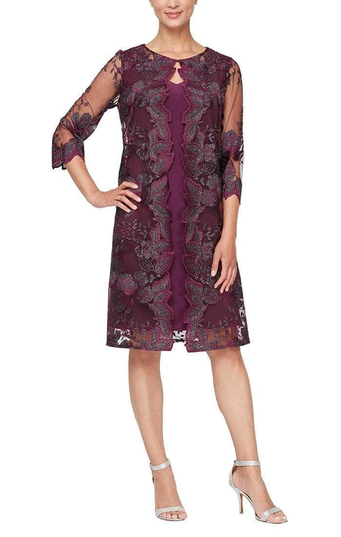 Alex Evenings - 84122202 Floral Embellished Matte Jersey Dress 8 Alex Evenings - 84122202 Floral Embellished Matte Jersey Dress